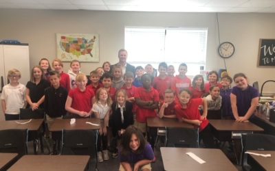 Trent Okerson Visits CCA’s Third Grade